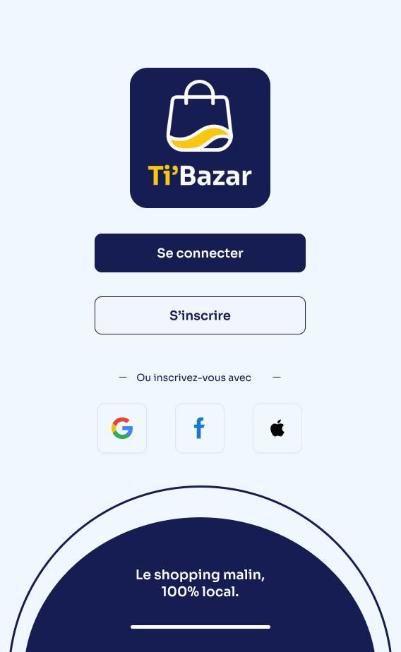 Mockup de l'application Ti'Bazar